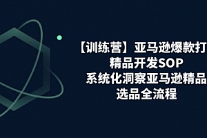 【第10743期】亚马逊爆款打造之精品开发SOP,系统化洞察亚马逊精品选品全流程
