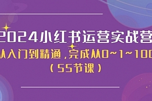 【第10733期】2024小红书运营实战营,从入门到精通,完成从0~1~100