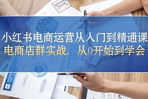 【第10558期】小红书电商运营从入门到精通课,电商店群实战