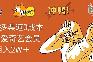 【第10508期】2024多渠道0成本售卖爱奇艺会员月入2W+