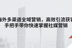 【第10796期】海外多渠道 全域营销,高效引流获客,手把手带你快速掌握社媒营销