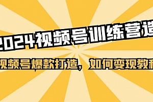 【第10704期】2024视频号训练营,视频号爆款打造,如何变现教程(20节课)