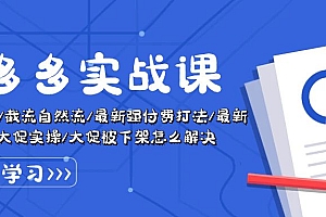 【第10516期】拼多多·实战课:万人团玩法/截流自然流/最新强付费打法/