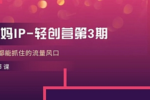 【第10636期】宝妈IP-轻创营第3期,人人都能抓住的流量风口(21节课)
