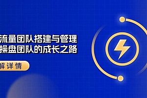【第10482期】企业 流量团队-搭建与管理,亿级 操盘团队的成长之路(28节课)