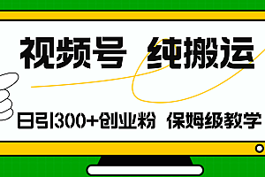 【第11135期】视频号纯搬运日引流300+创业粉,日入4000+