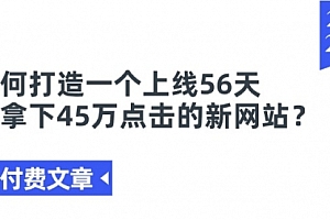 【第10879期】如何打造一个上线56天就拿下45万点击的新网站?