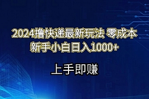 【第11043期】2024撸快递最新玩法零成本新手小白日入1000+