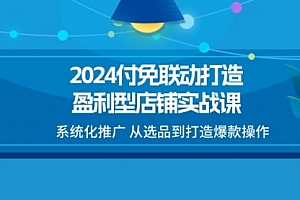 【第10907期】2024付免联动-打造盈利型店铺实战课,系统化推广 从选品到打造爆款操作