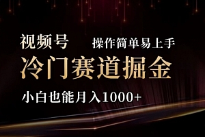 【第10845期】2024视频号冷门赛道掘金,操作简单轻松上手