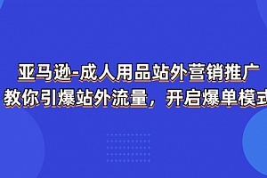【第10869期】亚马逊-成人用品 站外营销推广 教你引爆站外流量