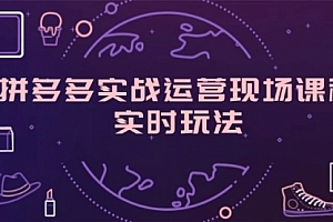 【第11095期】拼多多实战运营现场课程,实时玩法,爆款打造,选品、规则解析