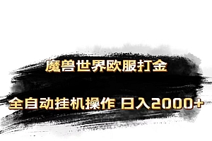 【第10862期】魔兽世界欧服最新玩法,单机日入1000+,矩阵操作