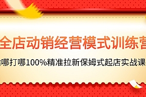 【第10906期】全店动销-经营模式训练营,指哪打哪100%精准拉新保姆式起店实战课程