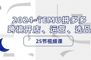 【第11284期】2024-TEMU拼多多·跨境开店、运营、选品