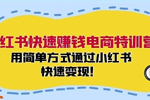 【第11304期】小红书快速赚钱电商特训营:用简单方式通过小红书快速变现!
