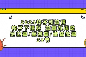 【第11274期】2024钩子·引流课:钩子下得好 流量不再愁,定位篇/标签篇/破播放篇/24节