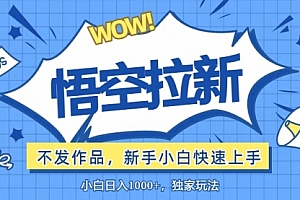 【第11352期】悟空拉新最新玩法,无需作品暴力出单,小白快速上手