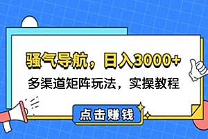 【第11368期】日入3000+ 骚气导航,多渠道矩阵玩法,实操教程