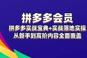 【第11258期】拼多多实战宝典+实战落地实操,从新手到高阶内容全面覆盖