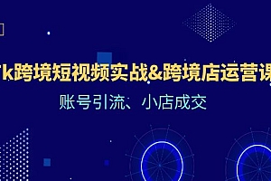 【第11315期】Tk跨境短视频实战&跨境店运营课:账号引流、小店成交