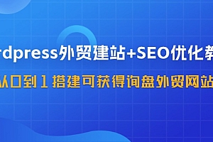 【第11182期】WordPress-外贸建站+SEO优化教程:从0到1搭建可获得询盘外贸网站