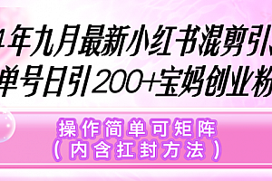 【第11519期】小红书混剪引流,单号日引200+宝妈创业粉,操作简单可矩阵