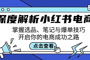 【第11554期】深度解析小红书电商:掌握选品、笔记与爆单技巧,开启你的电商成功之路