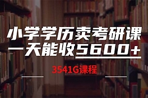 【第11542期】小学学历卖考研课程,一天收5600(附3580G考研合集)