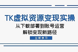 【第11640期】TK虚拟资料变现实操:从下载部署到账号运营,解锁变现新路径