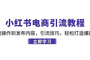 【第11710期】小红书电商引流教程:从基础操作到发布内容,引流技巧,轻松打造爆款产品