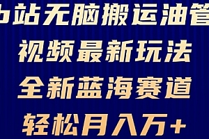 【第11816期】B站无脑搬运油管视频最新玩法,轻松月入过万,小白轻松上手