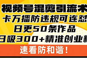 【第11966期】视频号混剪引流技术,500万播放引流17000创业粉,操作简单当天学会