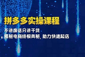 【第12064期】拼多多实操课程:不讲废话只讲干货, 揭秘电商终极奥秘,助力快速起店