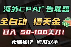 【第12068期】海外CPA全自动撸美金, 日入100+美金, 无脑操作