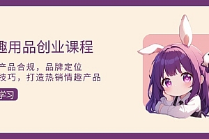 【第12128期】情趣用品创业课程:涵盖产品合规,品牌定位,营销技巧,打造热销情趣产品