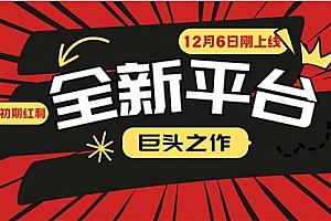 【第12131期】又一个全新平台巨头之作,12月6日刚上线,小白入局初期红利