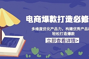 【第12135期】电商爆款打造必修课:多维度优化产品力,构建优秀产品梯队,轻松打造爆款