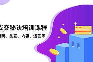 【第12260期】批量成交秘诀培训课程,策划、招商、品宣、内容、运营等