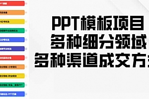 【第12280期】PPT模板项目,多种细分领域,多种渠道成交方式,实操教学