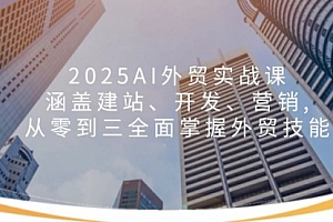 【第12412期】2025AI外贸实战课:涵盖建站、开发、营销, 从零到三全面掌握外贸技能