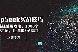 【第12420期】DeepSeek实战技巧:集合最强使用攻略,1000个神级提示词,让你成为AI高手