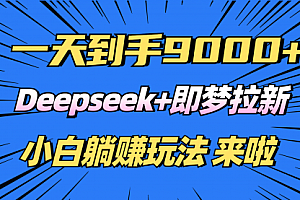 【第12518期】日入9000+!Deepseek+即梦拉新,新手躺赚攻略来啦!