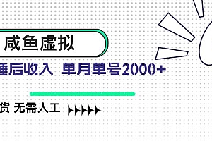 【第12603期】咸鱼虚拟资料 自动发货 无需人工 单月单号2000+