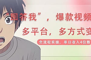 【第12638期】回答我爆款视频,自带流量,AI拉新,分成计划等多方式