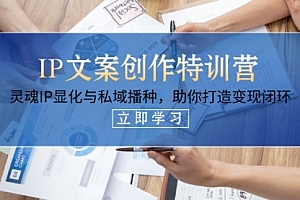【第12734期】IP文案创作特训营,灵魂IP显化与私域播种,助你打造变现闭环