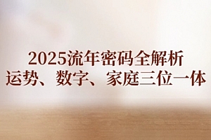 【第12815期】2025流年密码全解析,运势、数字、家庭三位一体