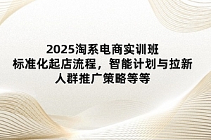 【第12833期】2025淘系电商实训班:标准化起店流程,智能计划与拉新,人群推广策略等等