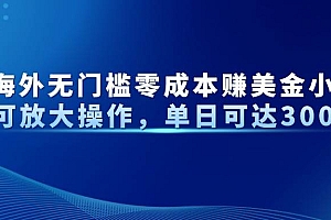 【第12839期】海外无门槛零成本赚美金小众项目可放大操作,单日可达300+