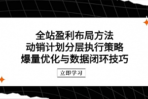 【第12908期】全站盈利布局方法:动销计划分层执行策略,爆量优化与数据闭环技巧